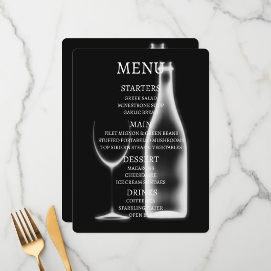 Maak Je Eigen Röntgen Glas & Fles Menu (Voorkant / Achterkant in situ)