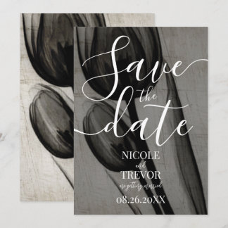 Maak je eigen Röntgen-Sepia Donkere Tulpen Bruilof Save The Date