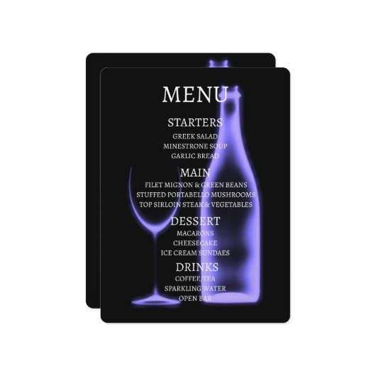 Maak je eigen Röntgen wijnglas & fles Menu (Voorkant / Achterkant in situ)