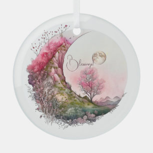 Maak je eigen roze maanlandschap glas ornament