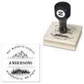 Maak je eigen rustieke berglandschap in het bos rubberstempel (Gestempeld)