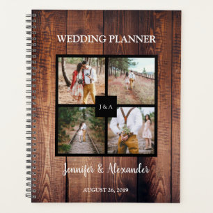 Maak je eigen rustieke fotocollage bruiloft planner