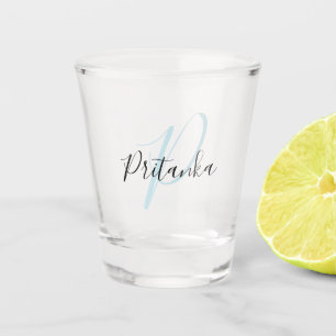 Maak Je Eigen Script Monogram Initiaal & Naam Shot Glas