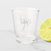 Maak Je Eigen Script Monogram Initiaal & Naam Shot Glas (Achterkant)
