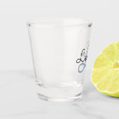 Maak Je Eigen Script Monogram Initiaal & Naam Shot Glas (Links)