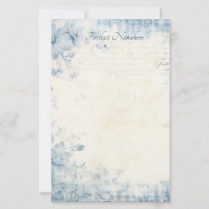 Maak Je Eigen Shabby Chic Blauwe Bloemen Ivoor Briefpapier