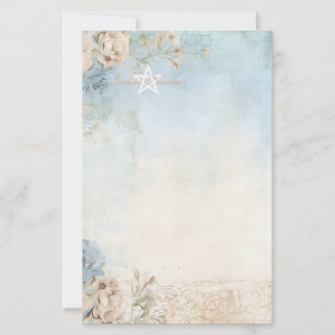 Maak Je Eigen Shabby Chic Blauwe Rozen Bloemig Briefpapier