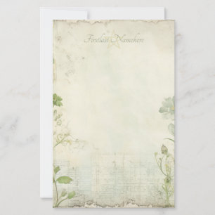 Maak Je Eigen Shabby Chic Blauwe Witte Wilde Bloem Briefpapier