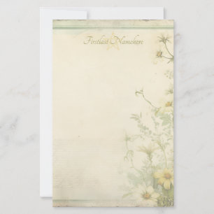 Maak je eigen Shabby Chic Gerbera Daisies Groen Briefpapier