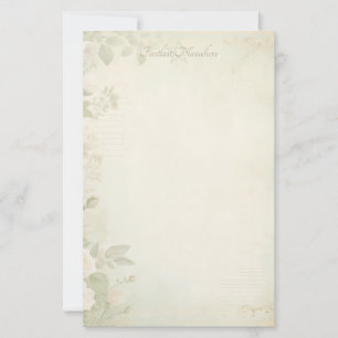 Maak je eigen Shabby Chic Perzikrozen Groen Briefpapier
