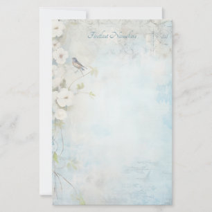 Maak Je Eigen Shabby Chic Prunus Bloesem Vogel Briefpapier