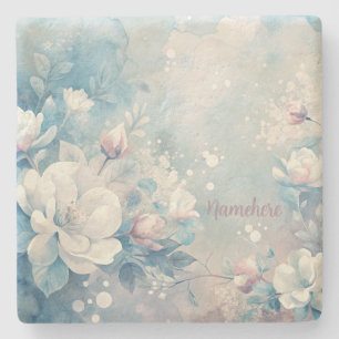 Maak je eigen shabby chic roze en witte rozen stenen onderzetter