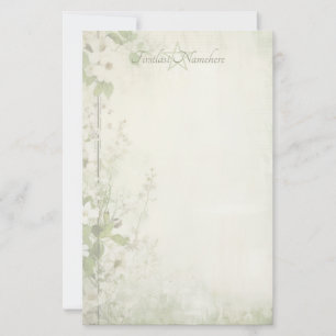 Maak je eigen Shabby Chic wilde bloemen groen Briefpapier