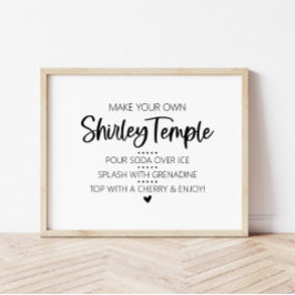 Maak je eigen Shirley Temple Drink Bar Teken Poster