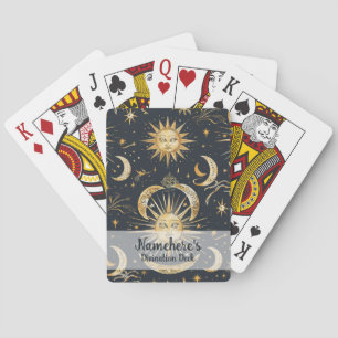 Maak je eigen sierlijke hemelsblauw en goud pokerkaarten