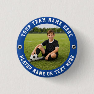 Maak Je Eigen Sport Voetbal Team Foto Ronde Button 3,2 Cm