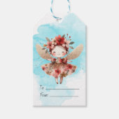 Maak je eigen sprankelende rozen engel cadeaulabel (Voorkant)