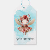 Maak je eigen sprankelende rozen engel cadeaulabel (Achterkant)