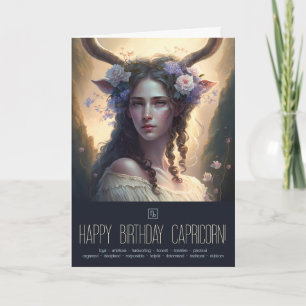 Maak Je Eigen Steenbok Zon teken Zodiak Godin Feestdagen Kaart