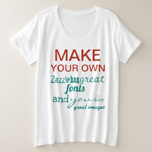 Maak je eigen T-shirt, wit of donker Grote Maat T-shirt (Design voorkant)