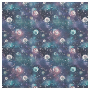 Maak Je Eigen Teal Roze Bloemrijke Galaxy Spiralen Stof