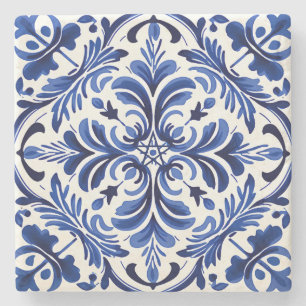 Maak je eigen tiffanyblauwe Talavera-bloemmotief Stenen Onderzetter