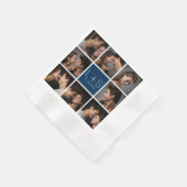 Maak Je Eigen Trouwfoto Collage Monogram Servet (Hoek)