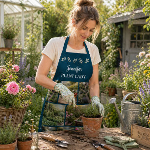 Maak je eigen tuin foto's plant dame schort