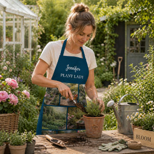 Maak je eigen tuin foto's plant vrouw schort