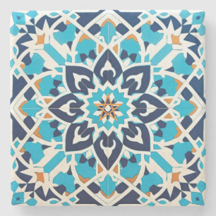 Maak je eigen turquoise blauwe oranje namaak Talav Stenen Onderzetter
