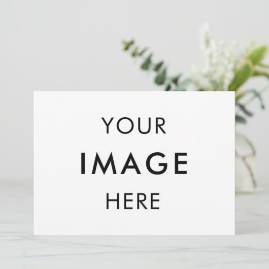 Maak Je Eigen Uitnodiging zwart&wit 5" x 7 (Staand voorkant)