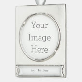 Gepersonaliseerde Banner Ornament - Verzilverd (Links)