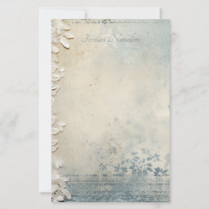 Maak Je Eigen Victoriaanse Blauwe Bloem Met Kantwe Briefpapier