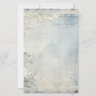 Maak Je Eigen Victoriaanse Blauwe Bloemen Met Kant Briefpapier