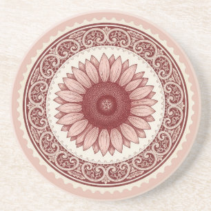 Maak Je Eigen Victoriaanse Roze Zonnebloem Stempel Zandsteen Onderzetter