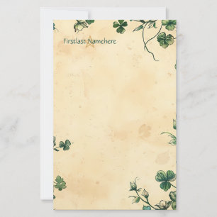 Maak Je Eigen Vintage Clover Shamrocks Briefpapier