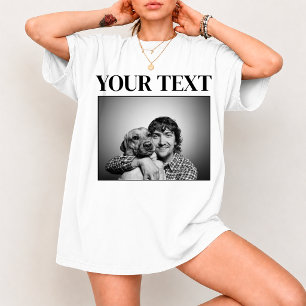 Maak Je Eigen Vintage Foto & Tekst Aangepaste 90s T-shirt