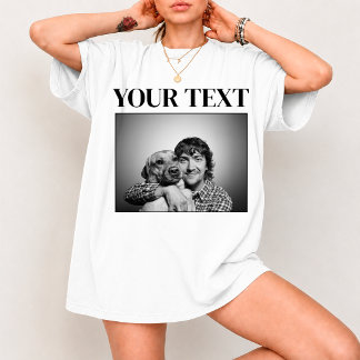 Maak Je Eigen Vintage Foto & Tekst Aangepaste 90s T-shirt