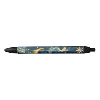 Maak Je Eigen Weemoedige Zon & Maan Hemellichamen Zwarte Inkt Pen