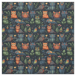 Maak Je Eigen Wilde Goblin Katten Vogels Zwart Stof