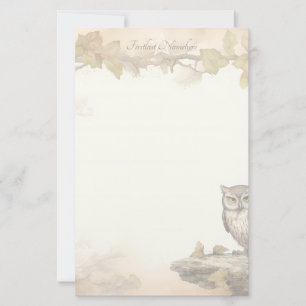 Maak je eigen Wise Brown Owl Vineyard Floral Briefpapier