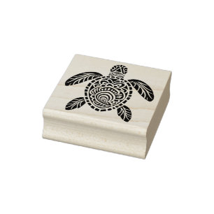 Maak Je Eigen Zeeschelp Stammen Zeeschildpad Rubberstempel