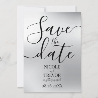 Maak Je Eigen Zilveren Vlek Minimalistische Trouwd Save The Date