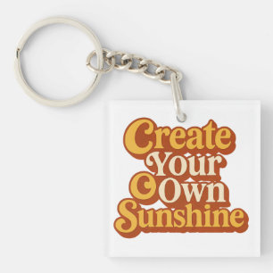 Maak Je Eigen Zonneschijn Retro Sleutelhanger