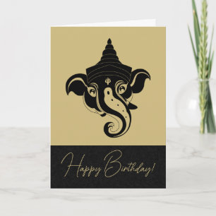 Maak je eigen zwarte en gouden Ganesh Feestdagen Kaart