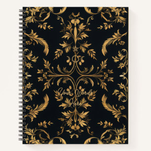 Maak je eigen zwarte en gouden sierbloemen notitieboek