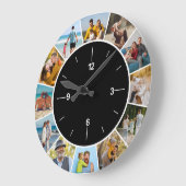 Maak Je Eigen Zwarte & Witte 12 Foto Collage  Grote Klok (Hoek)