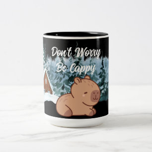 Maak je geen zorgen, Be Cappy: Winter Serenity Tweekleurige Koffiemok