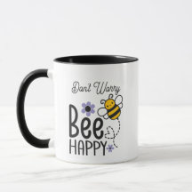 Maak je geen zorgen Bee Happy Purple Flowers