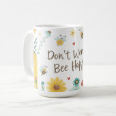 Maak je geen zorgen Bij Gelukkig Knuffelbij Koffiemok (Voorkant links)